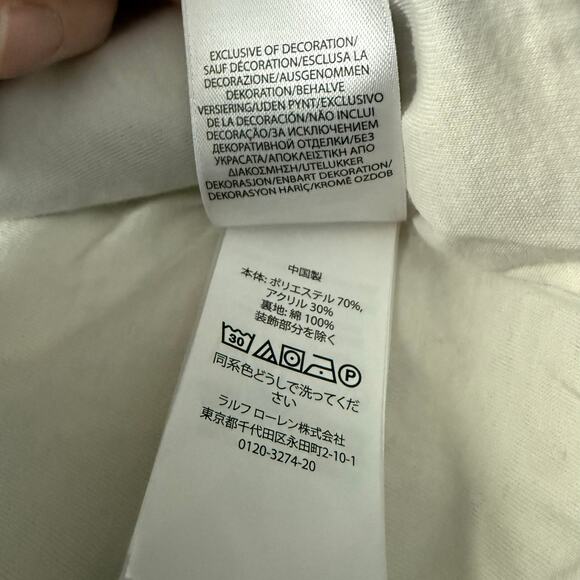 Polo Ralph Lauren Girls Fair Isle Blue White Fleece Jacket- Size 8-10 - Picture 9 of 11